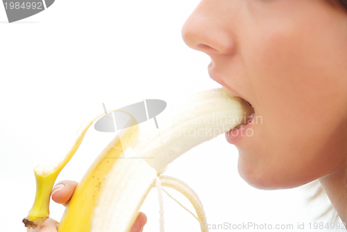 Image of pretty girl with an banana