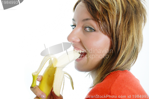 Image of pretty girl with an banana