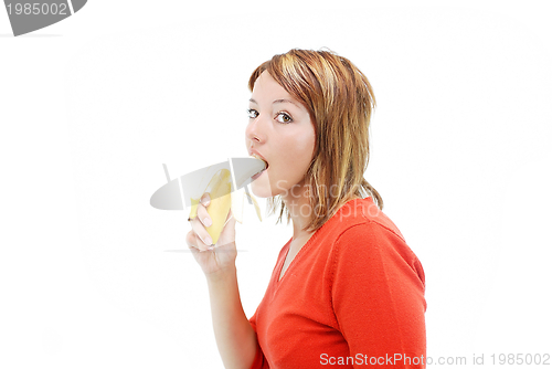 Image of pretty girl with an banana