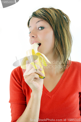 Image of pretty girl with an banana