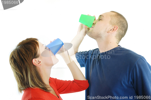 Image of happy couple drink