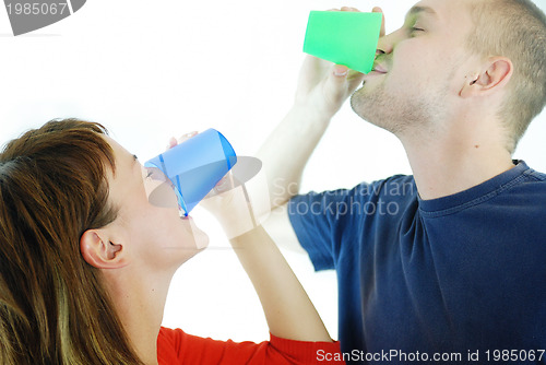 Image of happy couple drink
