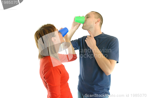 Image of happy couple drink