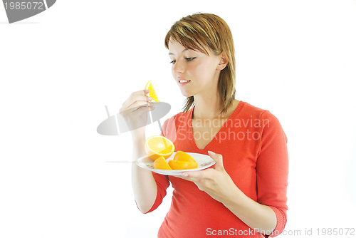 Image of pretty girl with orange