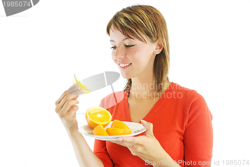 Image of pretty girl with orange