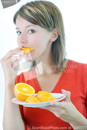 Image of pretty girl with orange