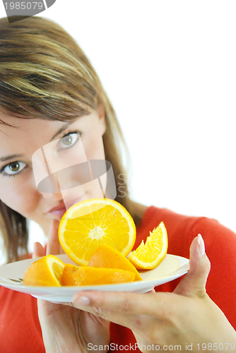 Image of pretty girl with orange