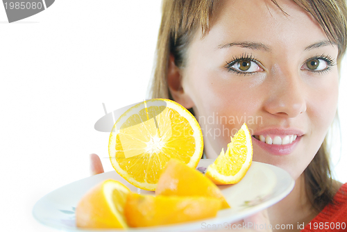 Image of pretty girl with orange