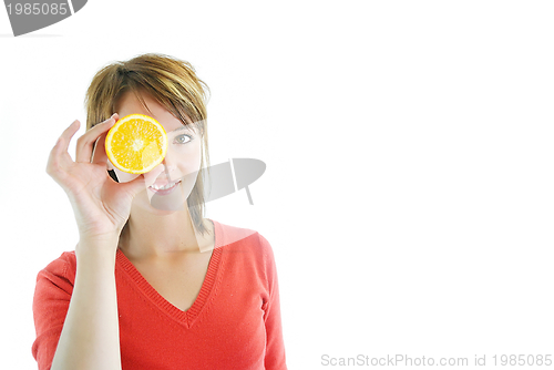 Image of pretty girl with orange