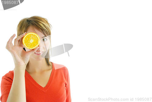 Image of pretty girl with orange