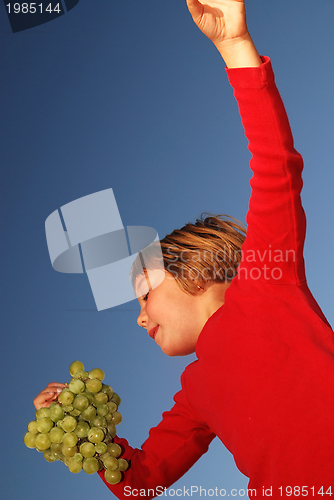 Image of grape girl in nature