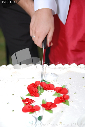 Image of wedding pie slicing