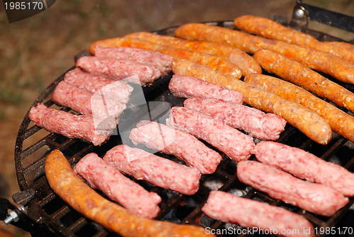 Image of sausages on grill