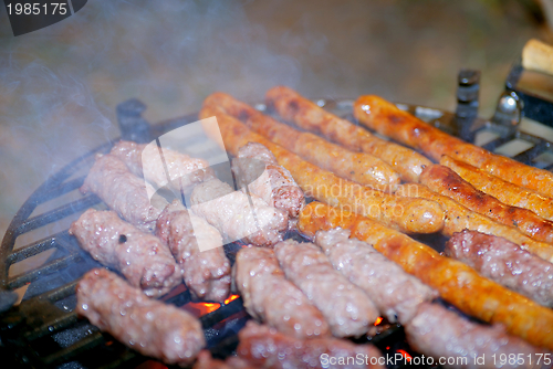 Image of sausages on grill