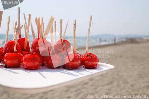 Image of apple on stick