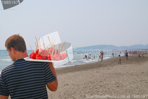 Image of apples on stick