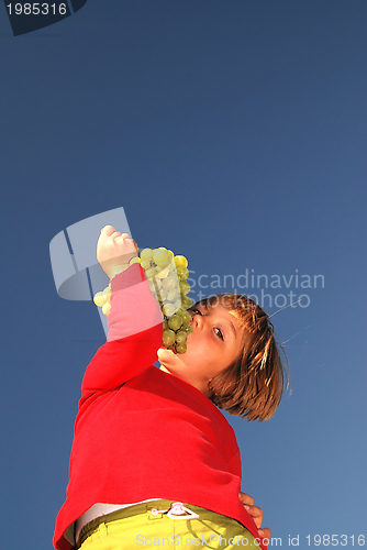Image of grape girl in nature