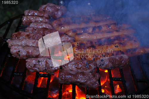 Image of sausages on grill