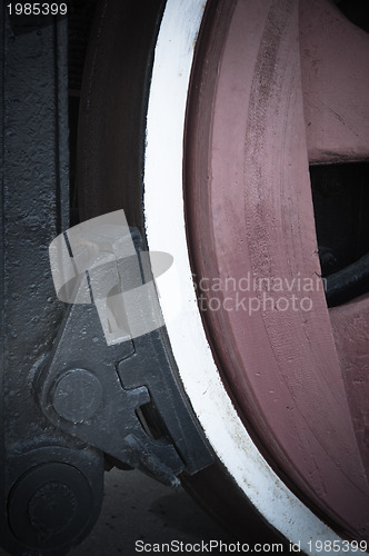 Image of the old steam locomotive brake pad, close-up 