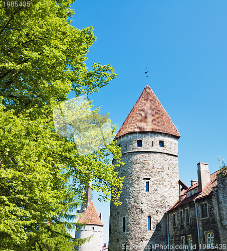 Image of Towers of a fortification of Old Tallinn