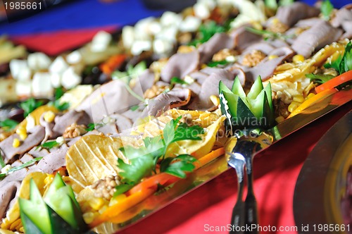 Image of Catering food arrangement on table