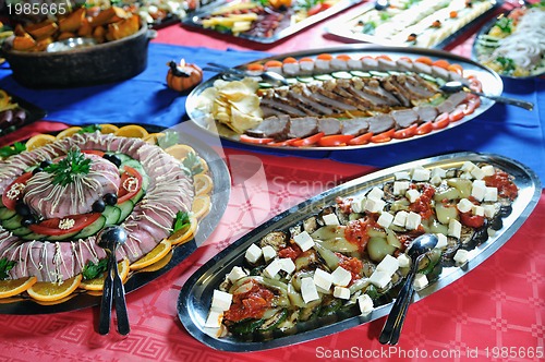 Image of Catering food arrangement on table