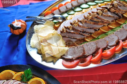 Image of Catering food arrangement on table