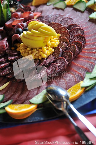 Image of Catering food arrangement on table