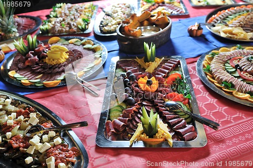 Image of Catering food arrangement on table