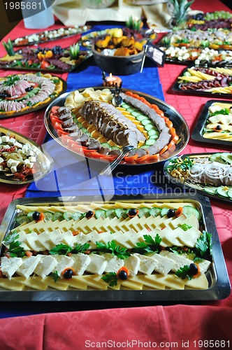 Image of Catering food arrangement on table