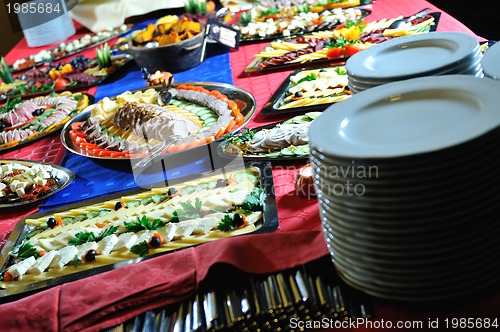 Image of Catering food arrangement on table