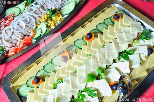 Image of Catering food arrangement on table