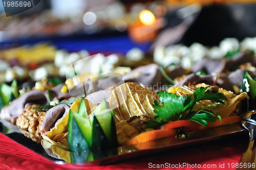 Image of Catering food arrangement on table