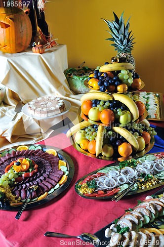 Image of Catering food arrangement on table