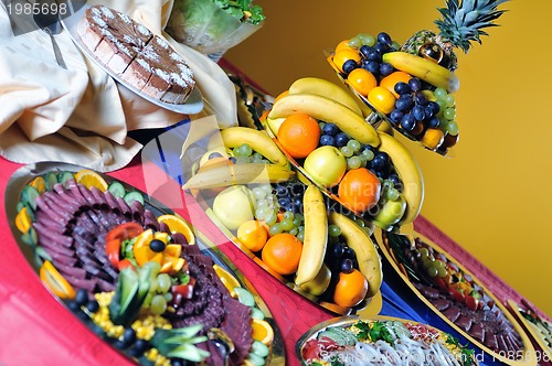 Image of Catering food arrangement on table