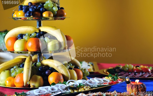 Image of Catering food arrangement on table