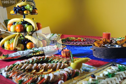 Image of Catering food arrangement on table