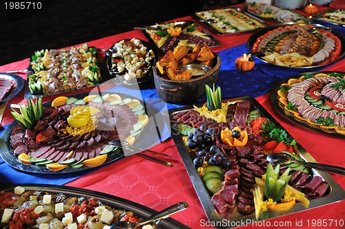 Image of Catering food arrangement on table