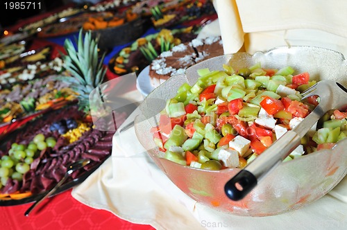 Image of Catering food arrangement on table