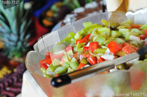 Image of tasty salad closeup buffet