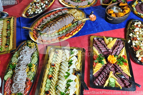 Image of Catering food arrangement on table