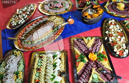 Image of Catering food arrangement on table