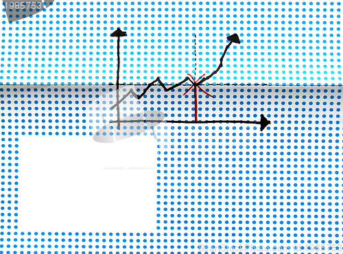 Image of stock graph drawing with empty space for write message