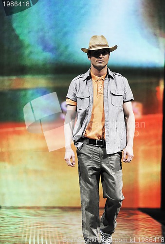 Image of male model on fashion show