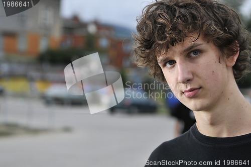 Image of Portrait of a young boy oudoor 
