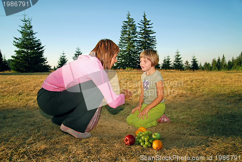 Image of happy girls in nature