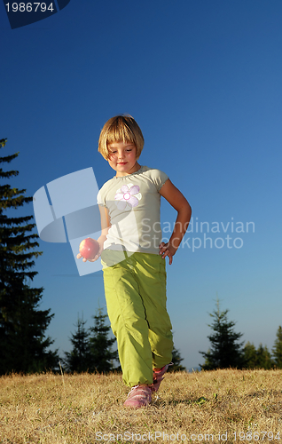 Image of happy girl running