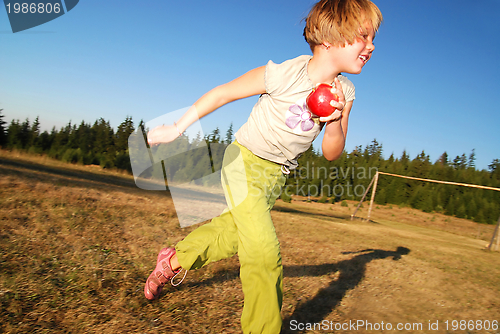 Image of happy girl running