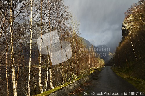 Image of run-down road in rural landscape