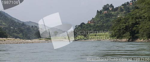 Image of river in sun koshi, nepal